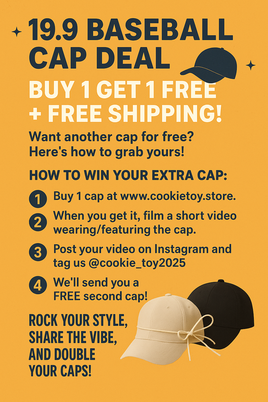 $19.9 baseball cap buy one get one free with free shipping!